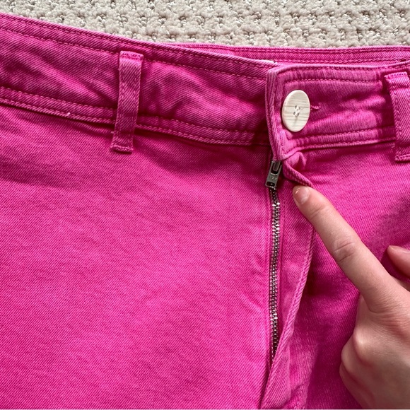 ZARA HIGH WAIST THE MARINE STRAIGHT JEANS IN FUCHSIA size 6 - Picture 13 of 15
